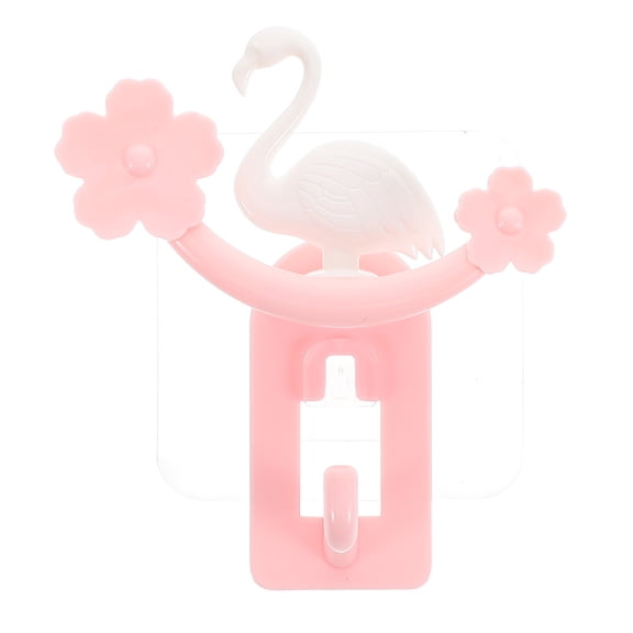 MEIBUTYUP Flamingo Wall Hook Self-Adhesive Plastic Hook Strong Weight Capacity for Headset and Home Organization