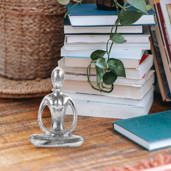 MEIBUTYUP delicate thinker statue Resin Silver 1Set