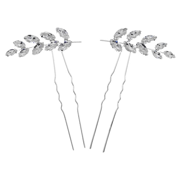 MEIBUTYUP Rhinestone U-Shaped Hair Pins for Weddings, Parties, and Special Occasions - Elegant Design, 2 Pieces