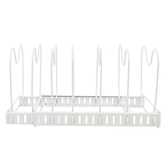 MEIBUTYUP White Iron Pot Lid Holder Simple Stylish Kitchen Organizer with Craftsmanship for Home Use