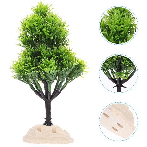 MEIBUTYUP Simulated Water Plants Fish Tank Landscaping Tree Assorted Color Plastic 1Pack