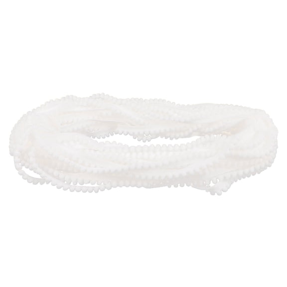 MEIBUTYUP White Pom Pom Trim for Sewing, Crafting, Garment Embellishment, Party Decorations, Home Projects, and Uses