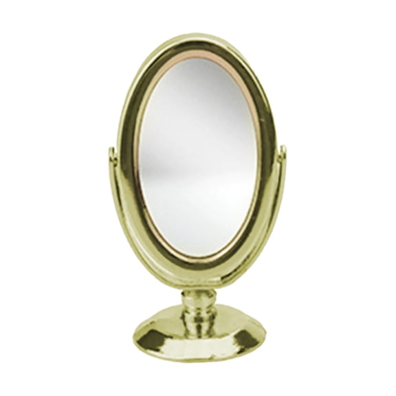 MEIBUTYUP Small Travel Makeup Mirror Golden Alloy Doll House Decoration Friends Craft Enthusiasts 1Pack