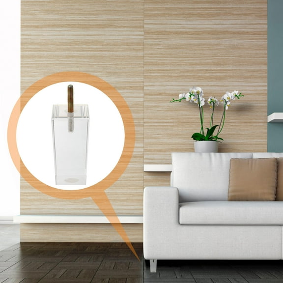 MEIBUTYUP Transparent Acrylic Sofa Legs Replacement Furniture Support Legs Set for Sofas Chairs and Adults