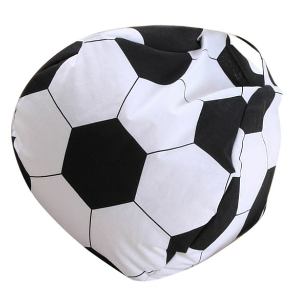 MEIBUTYUP Soft Plush Bean Bag Chair with Soccer Pattern, Foldable Storage Organizer Bag for Kids and Adults