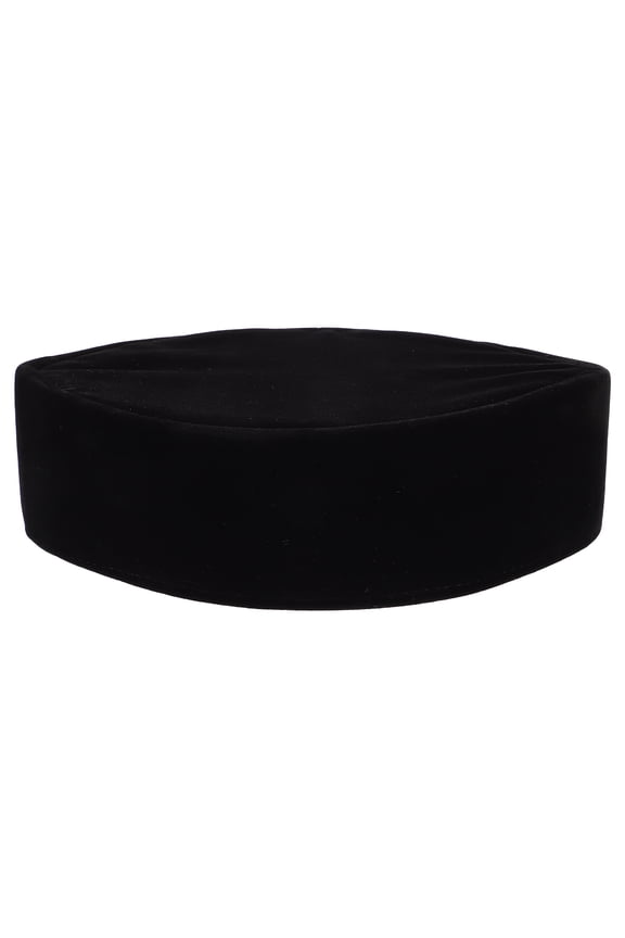 Black Velvet Prayer Cap for Men Islamic Hat for Worship and Daily Wear Comfortable Fit