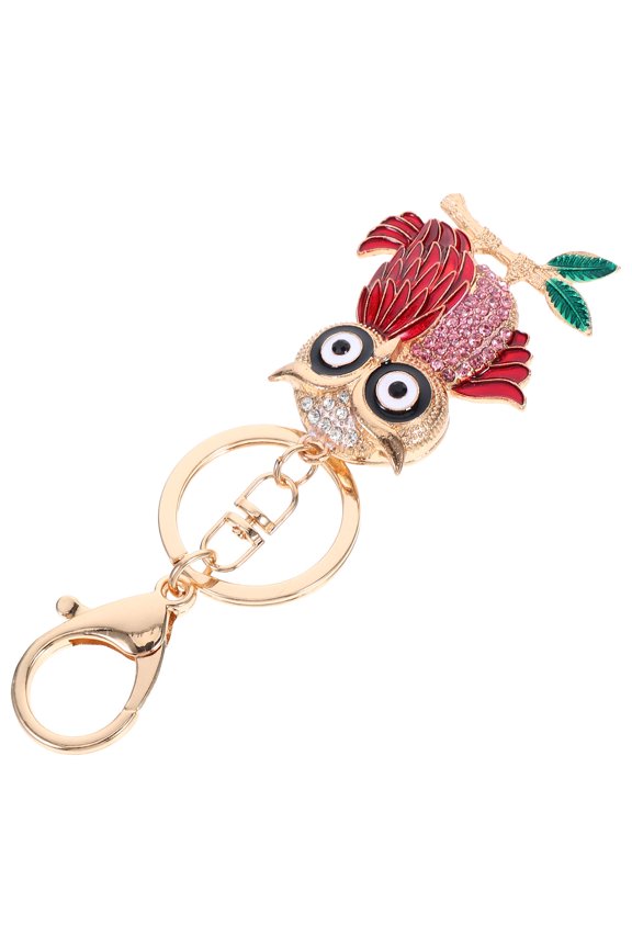 Owl Keychain Decorative Rhinestone Cartoon Style Key Charm 1 Pack for Everyday Use and