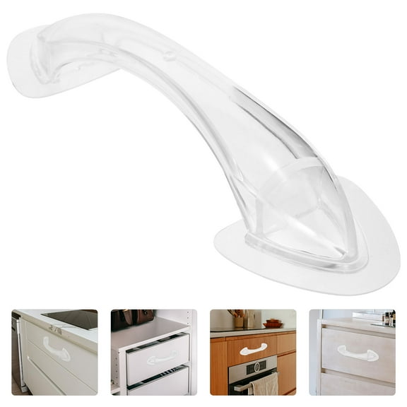 MEIBUTYUP Transparent Adhesive Kitchen Cabinet Handle Plastic Self Stick for Home Use