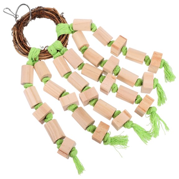 MEIBUTYUP Parakeet Cage Accessories Parrot Wooden Chew Toy Pendant Shape 1 Set