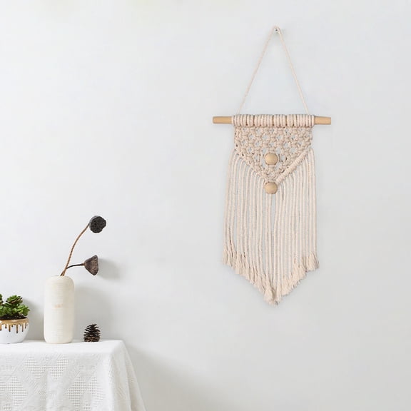 MEIBUTYUP Cotton Rope Tapestry Wall Hanging with Decorative Tassels, Boho Home Decor for Living Room, Bedroom, Family, 1 Piece