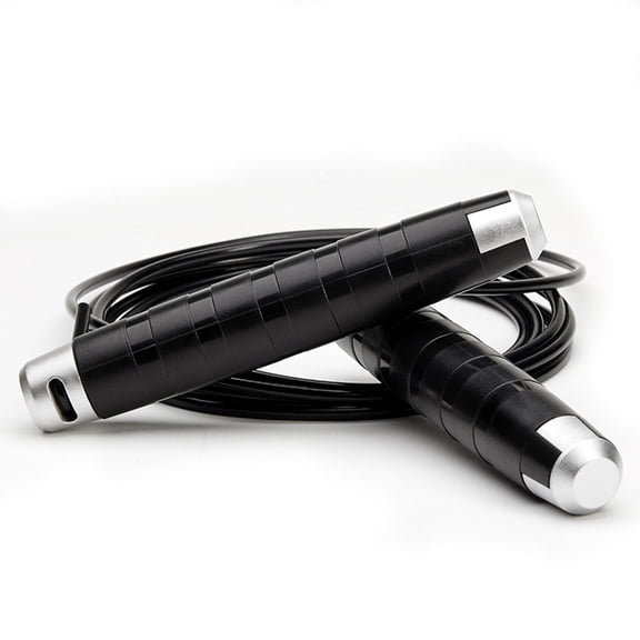 MEIBUTYUP Black Steel Fitness Jump Rope with Bearings for Speed, Agility, and Workout Training