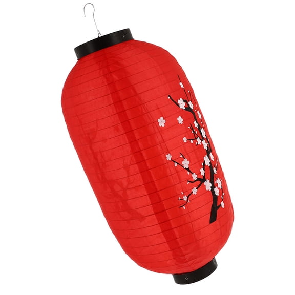 MEIBUTYUP Red Japanese Style Lantern with Silk Cloth and Iron Frame for Indoor and Outdoor Home Decor