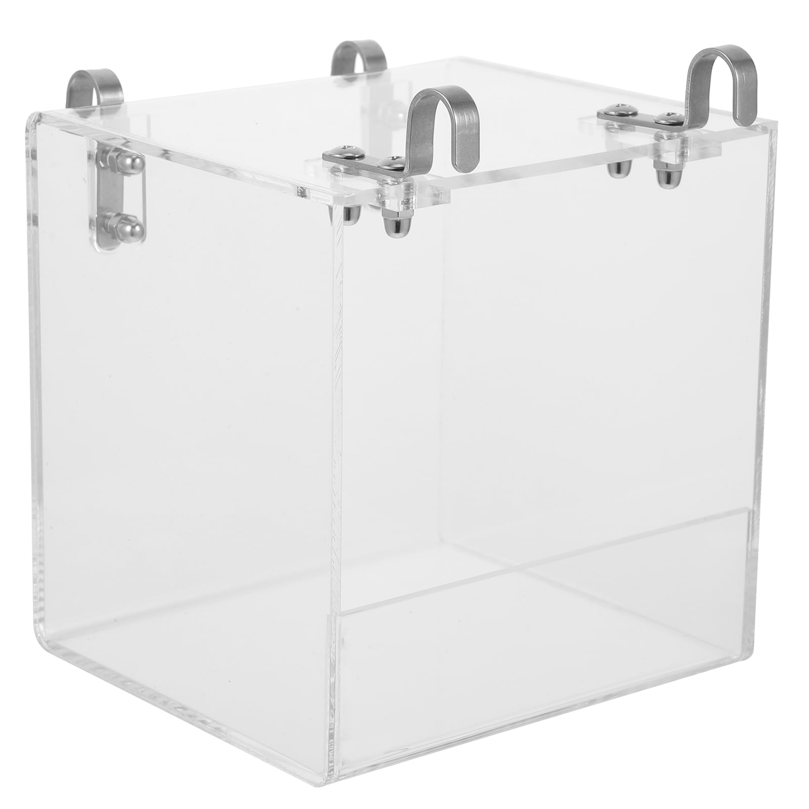 View of MEIBUTYUP Transparent Acrylic Bird Bath for Cage Relieves Boredom and ...