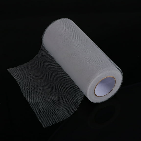 MEIBUTYUP Light Grey Tulle Fabric Roll for Bows Chair Sashes Wedding Decorations 1 Piece