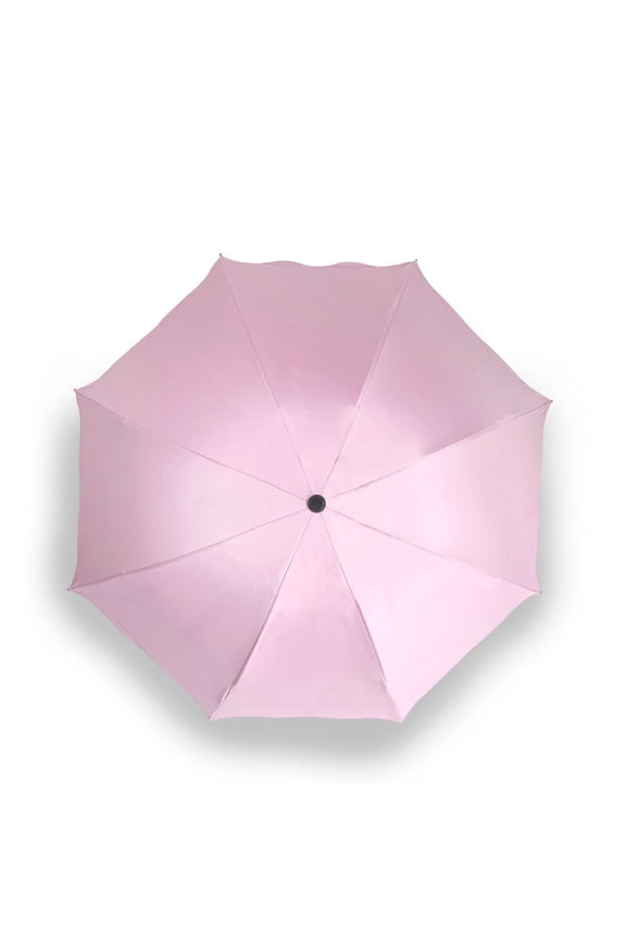 Flower Patterned Sunscreen Umbrella with Waterproof Coating and Lotus Leaf Brim Pink