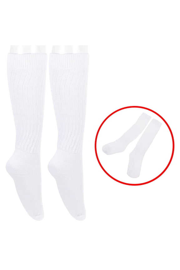 Unisex White Cotton Winter Socks Comfortable Elastic Design for Warm Keeping Size 1 Pair