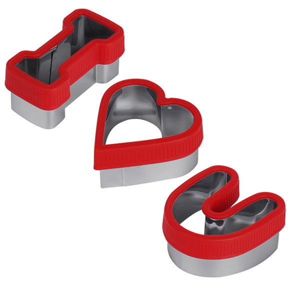 MEIBUTYUP 3Pcs Reusable Stainless Steel Biscuit Mold with Lovely Design for Household Baking