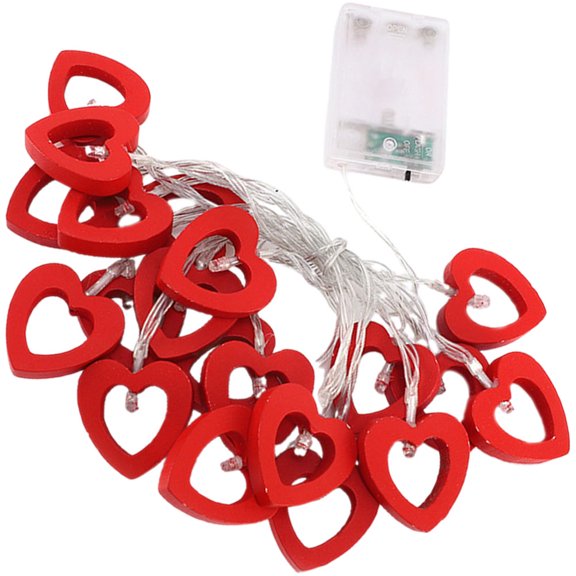 MEIBUTYUP Indoor ng Lights Wood Heart LED Fairy ng Light Red 1 Set