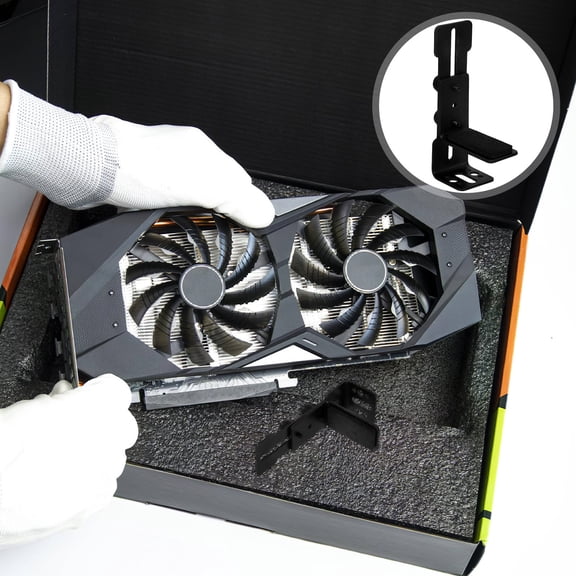 MEIBUTYUP Black Aluminum GPU Bracket Multifunctional Support Holder for PC Graphics Card Easy Installation