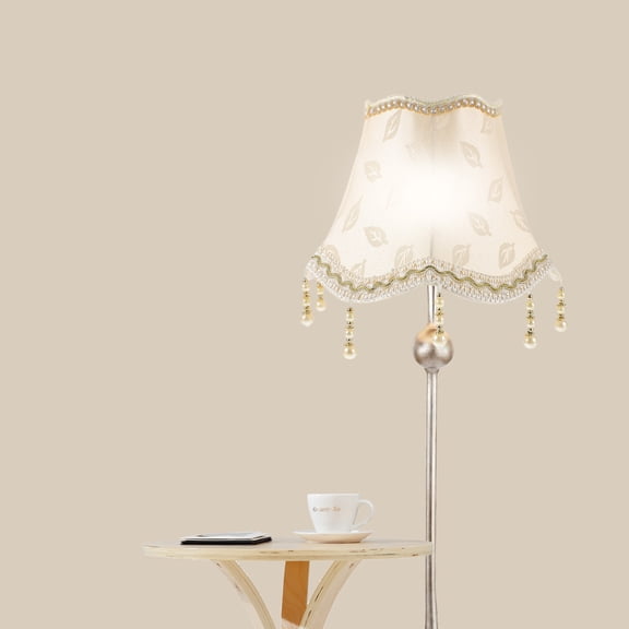 MEIBUTYUP Decorative Yellow Vintage Lamp Shade with Macrame and Beads for Living Room