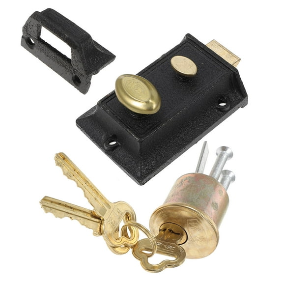 MEIBUTYUP Vintage Style Door Lock for Home Security, Copper and Iron Construction, to Install, Assorted Colors for Wooden Doors