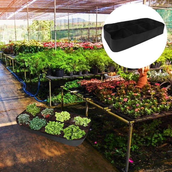 MEIBUTYUP Portable Black Planting Container with Multiple Compartments for Efficient Vegetable Growing
