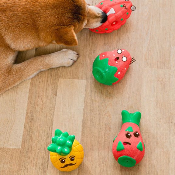 MEIBUTYUP Small Chew Toys for Small Dogs Fruit Shaped Chewing Toy 1Pack