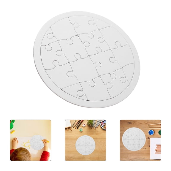 MEIBUTYUP White Blank Puzzle Pieces for Crafting, Lightweight Jigsaw Puzzle for Drawing and Creative Art Projects