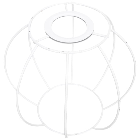MEIBUTYUP White Iron Lantern Bracket Round Frame for Lantern Light Accessories and Outdoor Hanging Decor