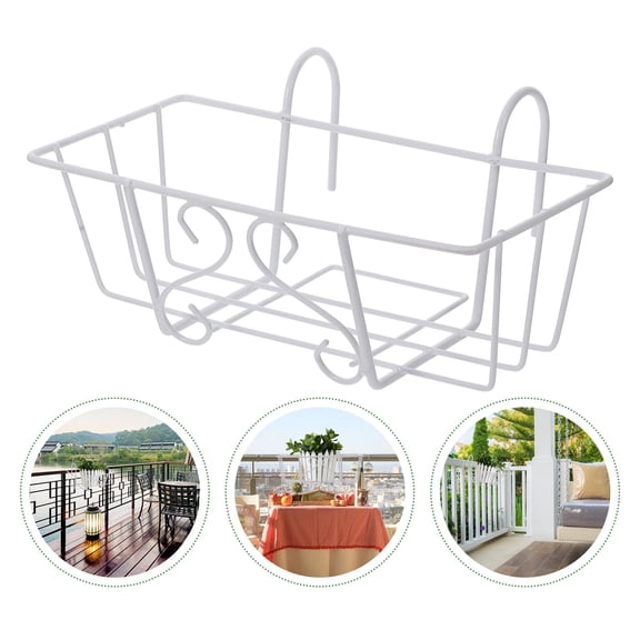 MEIBUTYUP 1Pc White Iron Flowerpot Holder with European Style for Tabletop and Windowsill