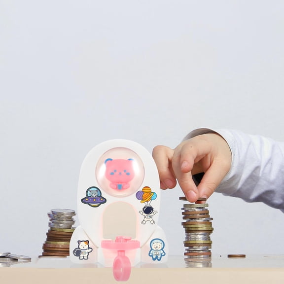 MEIBUTYUP White Rocket Statue Decor Money Box for Saving and Room Decoration