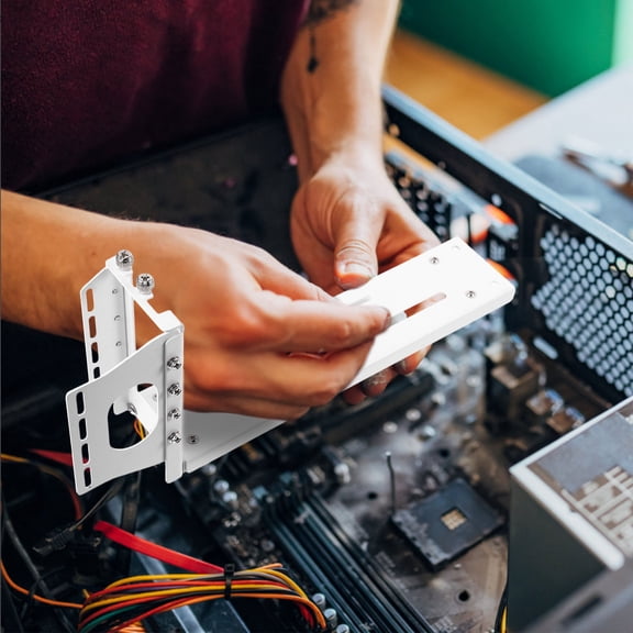 MEIBUTYUP White Vertical Graphics Card Holder Bracket Right Angle GPU Support for Computer Chassis