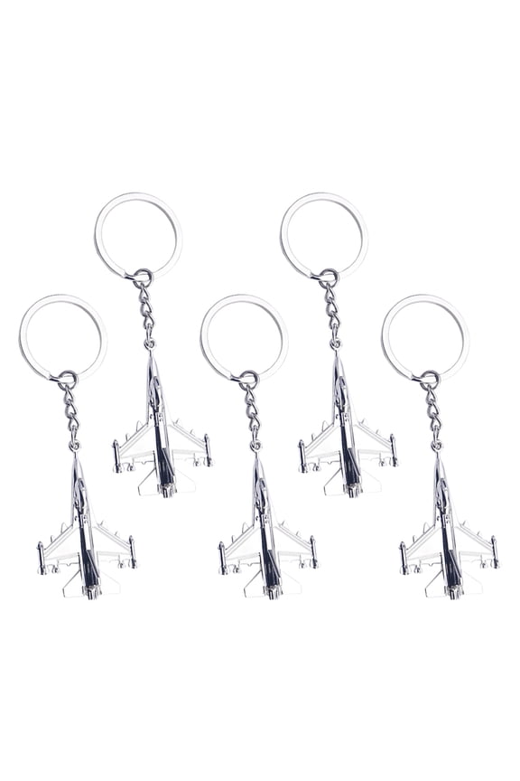 Zinc Alloy Airplane Keychains for Decoration Durable Key Ring Bag Hanging Pendant 5Pcs