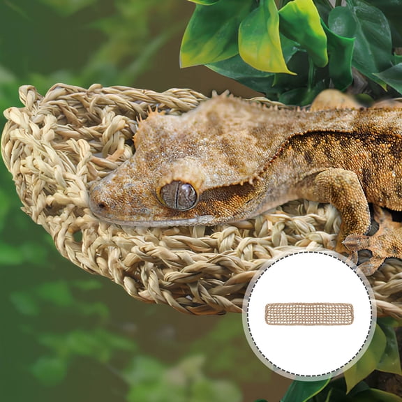 MEIBUTYUP hammock for reptile Hammock Bed Natural Grass Fibers Light Brown 1Pack