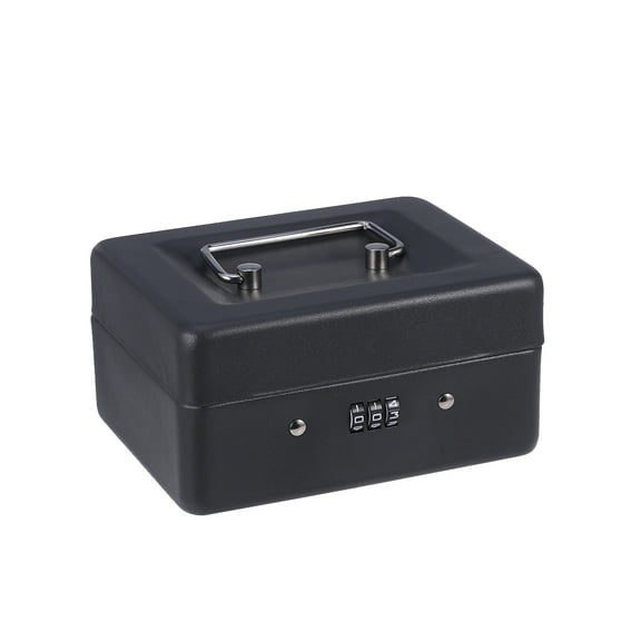 MEIBUTYUP Black Metal with Upgraded Combination Lock, Safe for Cash, Keys, and Valuables