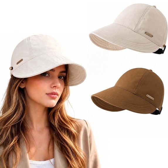 MEICHEN 2 PCS Cotton Baseball Caps for Women Adjustable Sun Hat Lightweight Breathable Casual Sports Dad Hat for Outdoor Travel Daily Wear