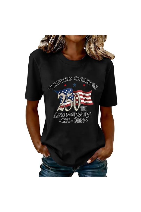 250th Anniversary USA Shirt Womens States 250th T Shirt American Flag Graphic Tee 4 of July Top Womens Summer Essentials Tops
