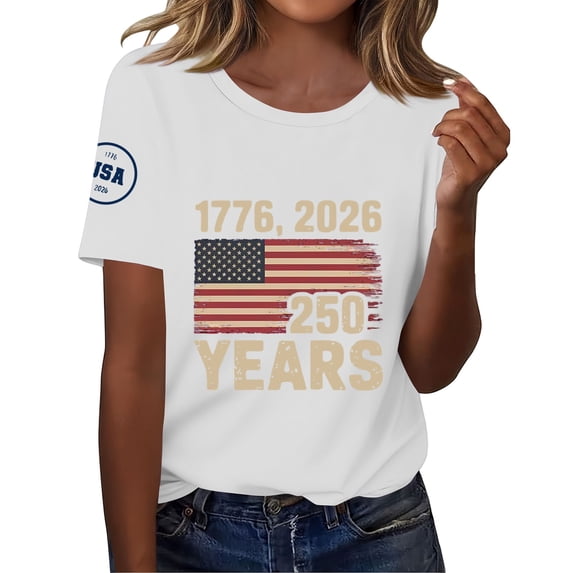 MEICHEN 4th Of July Shirts For Women Summer USA Star Stripes Graphic Tees Patriotic Blouse 250 Anniversary USA Shirt