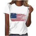 thumbnail image 1 of MEICHEN 4th of July Tshirts for Women Short Sleeve American Flag Print Shirts Crewneck USA Flag Patriotic Casual Tops, 1 of 5