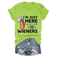 thumbnail image 1 of MEICHEN 4th of July Women's Independence Day I'm Just Here for The Flag Print Crew Neck T Shirt Summer 250th Anniversary Tops, 1 of 4