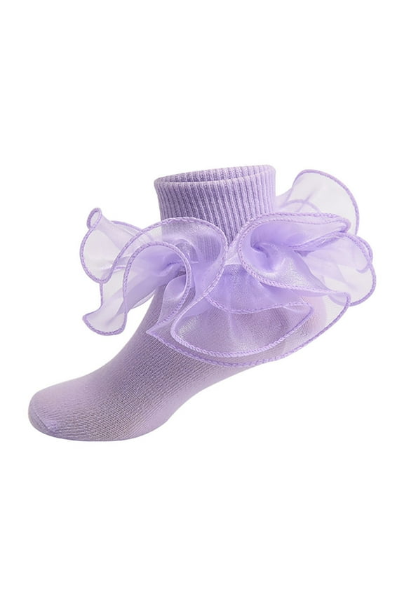Ankle Socks for Girls, Girls' Dance Socks with Lace Frilly Kids Cute Ruffle Ankle Socks, Fall Winter Fashion Accessories