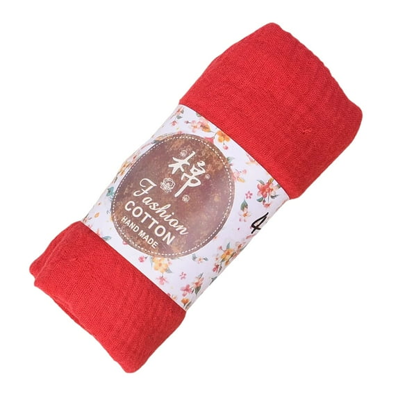 MEICHEN Bandanas for Women Breathable Cotton Headkerchief Muslim Head Neck Headwear Wrap Shawl Lightweight Silk Scarf Red