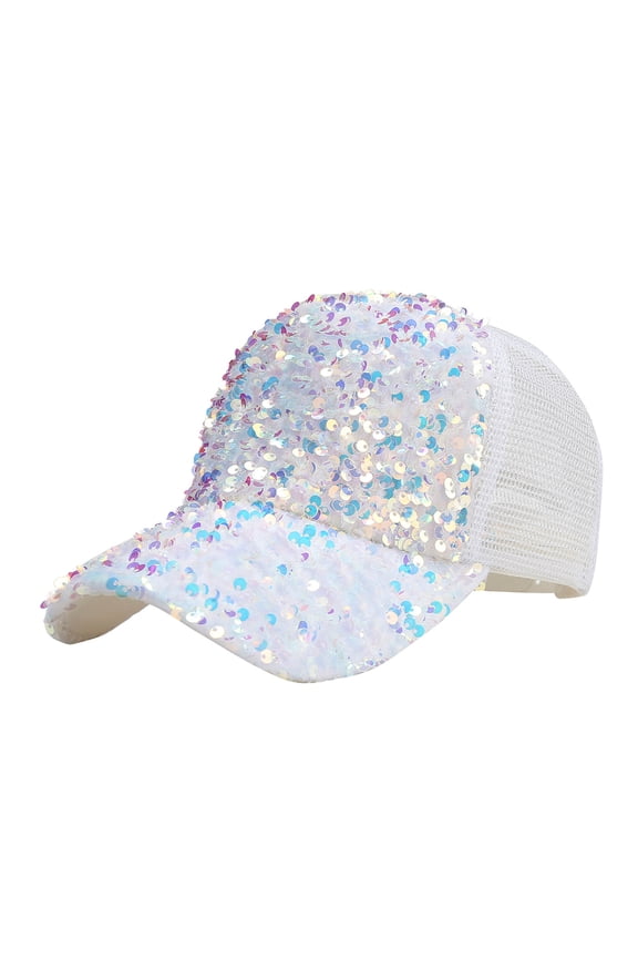 Baseball Caps for Women and Men, Unisex Sequins Breathable Beach Adjustable Baseball Cap Hip Hop Hat Sun Hat, Fall Winter Fashion Accessories