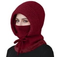 thumbnail image 1 of MEICHEN Beanie Hat With Scarf Women Outdoors Windproof Scarf Hat Coldproof Knit Warm Plush Lined Hood Hats, 1 of 6