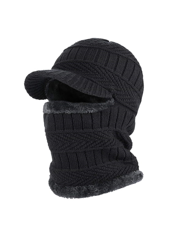 Beanie for Men, Winter Knitted Hat Warm Cycling Ski Women Windproof Hood Heavyweight Thermal Fleece Bomber Hat, Fall Winter Fashion Accessories