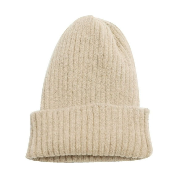 MEICHEN Beanie for Graceful Ladies Fashion Women's Autumn and Winter New Versatile Casual Knitted Woolen Hat Winter Accessories Beige