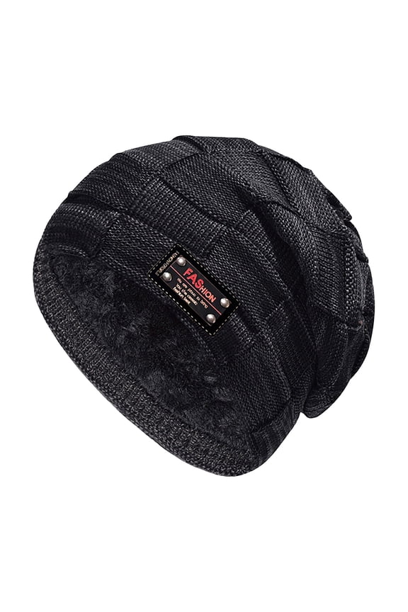 Beanie for Men, Winter Hats for Guys Cool Mens Lined Knit Warm Thick Skully Stocking Binie Hat, Fall Winter Fashion Accessories