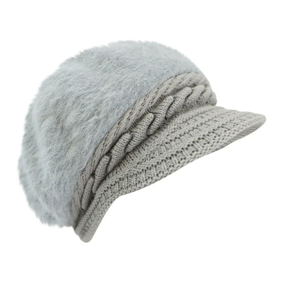 MEICHEN Beanie for Women, Womens Winter Beanie Hat Faux Warm Knitted Wool Hats Cap with Visor, Fall Winter Fashion Accessories