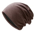 thumbnail image 1 of MEICHEN Beanie for Women and Men Fashion Lightweight Slouch Beanie Solid Color Knitted Soft Hat Winter Accessories Brown, 1 of 2