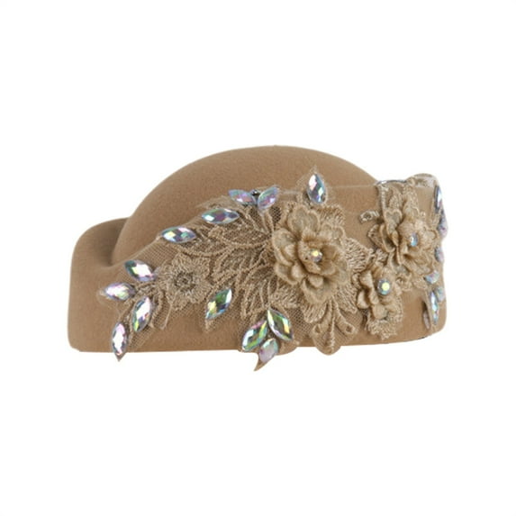 MEICHEN Beret Hat for Delicate Ladies Fashion Women Church Hats Flower Applique Pillbox Hats Fascinator Tea Caps Women's Accessories Yellow